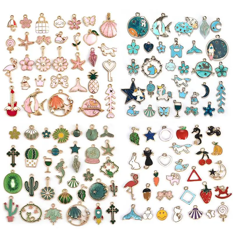 

12-31 шт Смешанные эмалированные животные в виде ракушки Подвески DIY Neacklace браслет серьги ювелирные изделия аксессуары набор кулонов