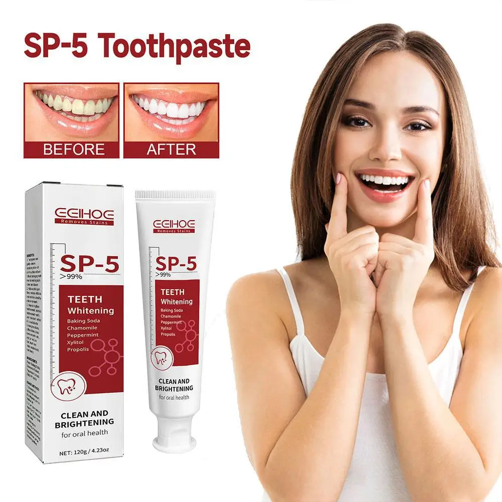 

120g Probiotic Whitening & Stain Removal Toothpaste Brighten Teeth Fresh Breath Improve Yellow Teeth Family Pack For Men & S6G2