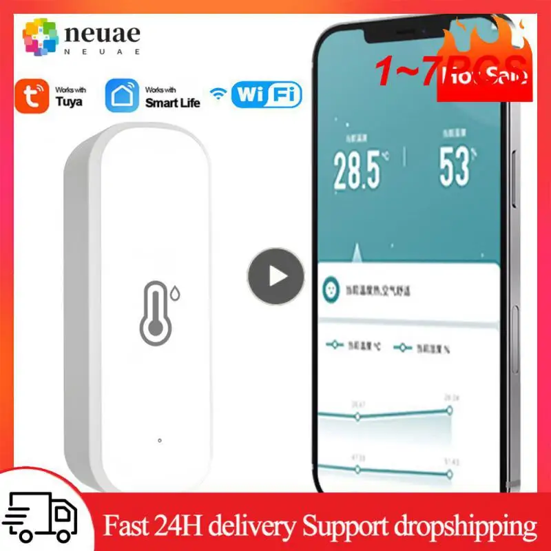 

Умный датчик влажности и температуры Tuya Wi-Fi/ZigBee, 1-7 шт., работает с Alexa и Google Assistant