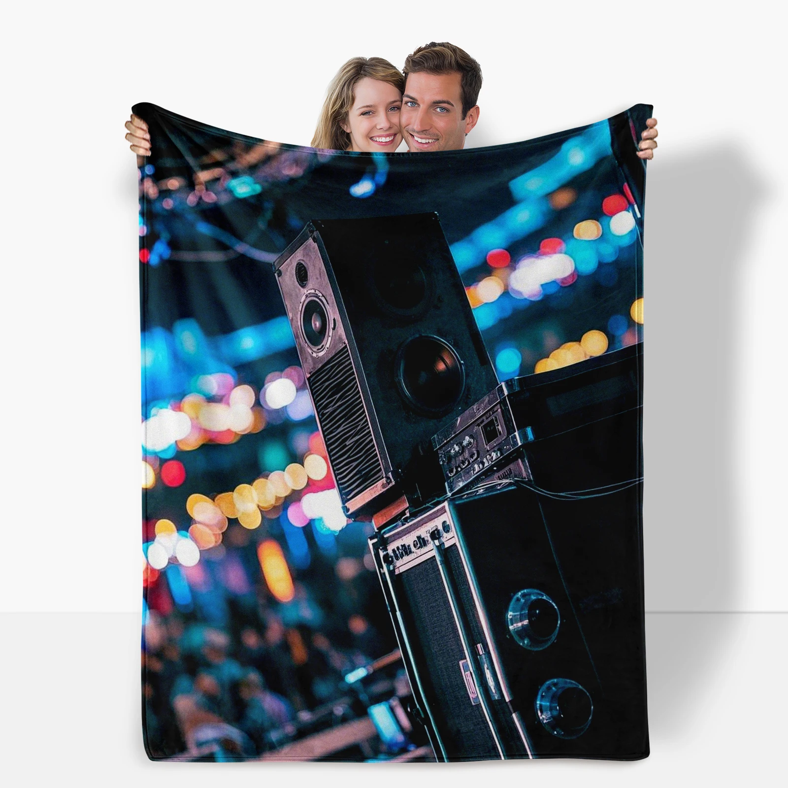 Детское одеяло связанное с страстью музыкальных фестивалів узорами динамиков