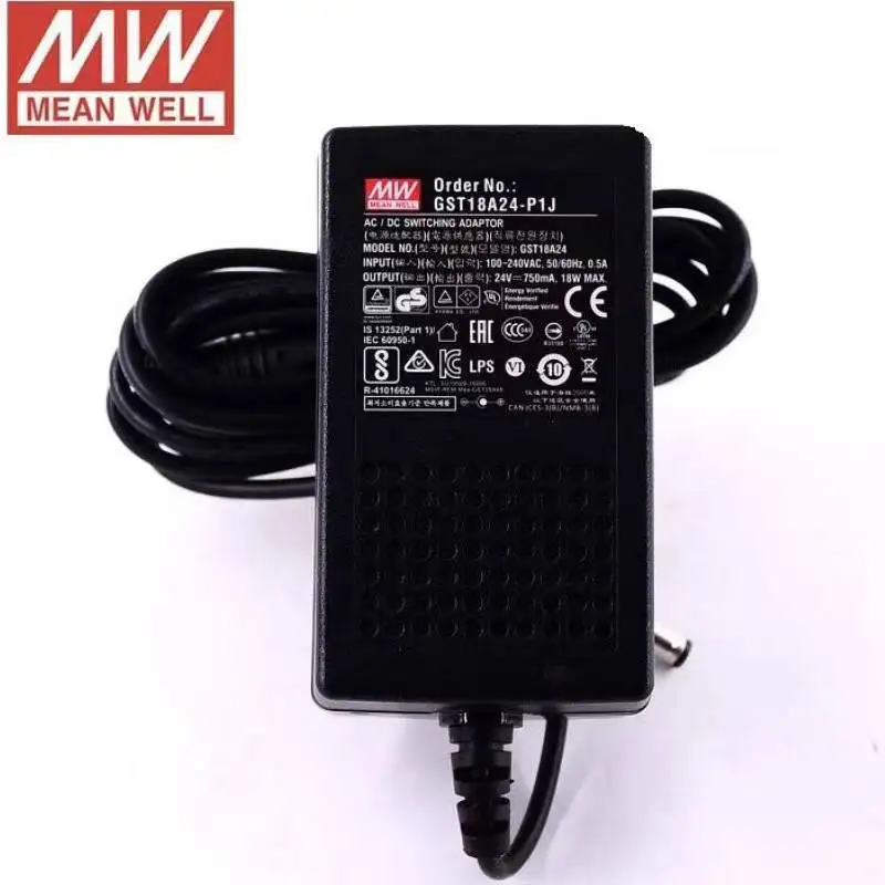 GST18A12-P1J 12 В 1 5 А 18 Вт meanwell AC-DC надежный зеленый промышленный адаптер Совершенно