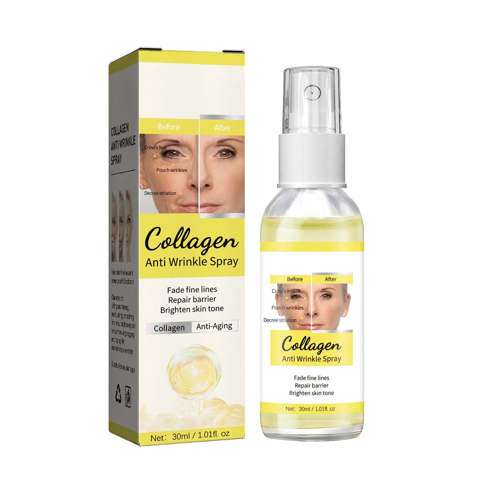 

Collagen Anti-Wrinkle Spray Anti-aging Moisturize Face Care Reduce Fine Lines Lifting Essence Deeping Hydrating Beauty Product
