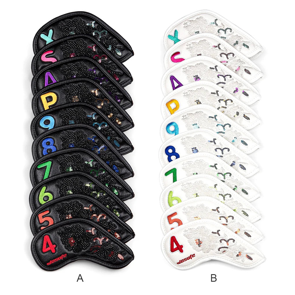

10 Pieces Set Golf Clubs Head Cover Fashion Pattern Portable Decorative Headcover Exercising Golfing Guard Gifts Beginner