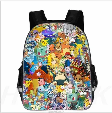 Original Pokemon Pikachu Backpack School Bag for Boys Girls 11-16inch Anime Cartoon Mochilas Children School Backpack