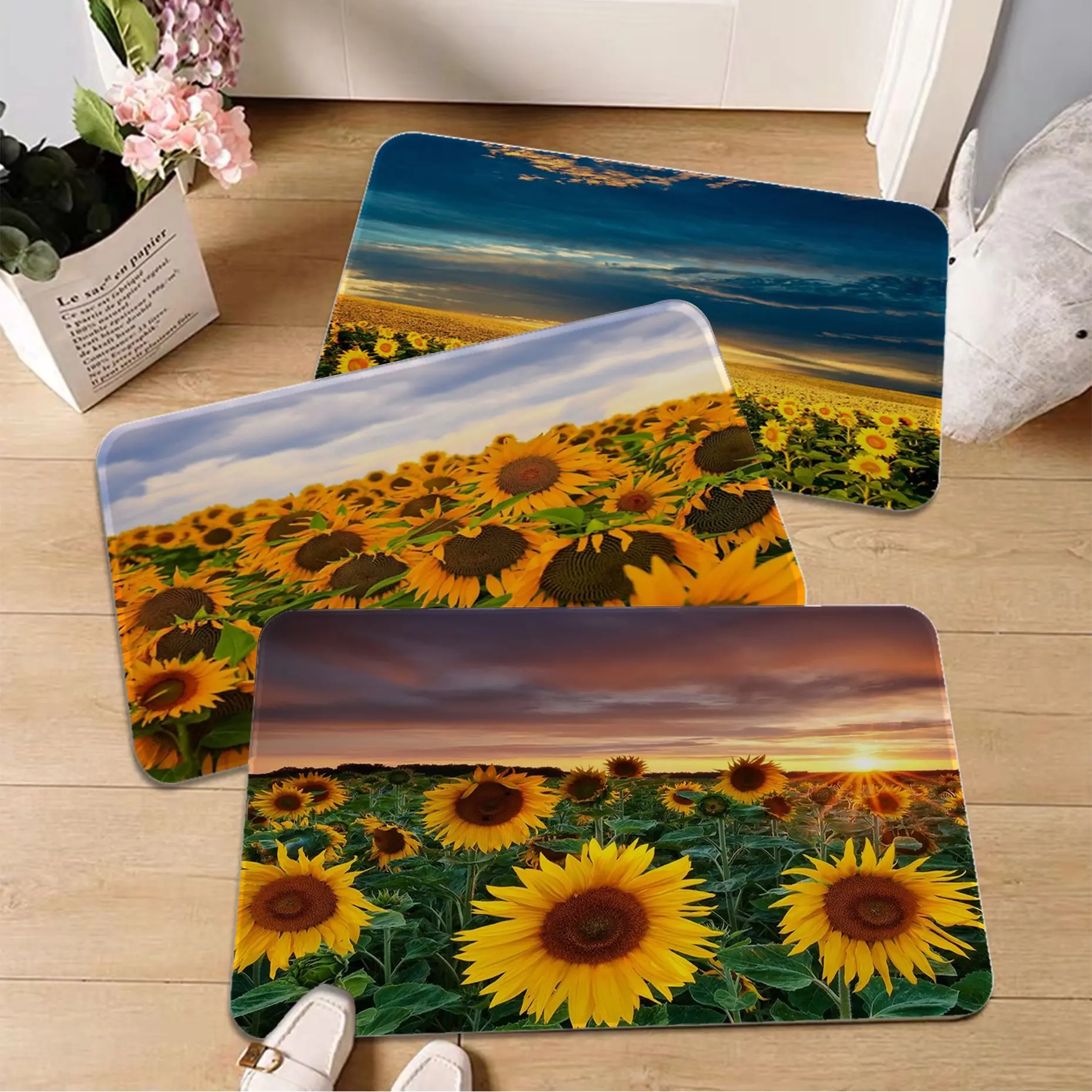 

Sunflowe Kitchen Mat Nordic Style Home Doormat Bathroom-Toilet Mats Bedroom Welcome Doormat