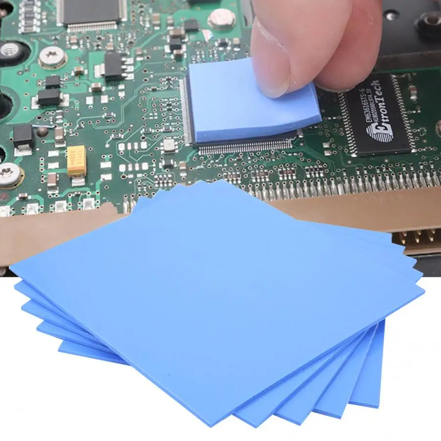 5Pcs Silicone Thermal Conductivity Sheet CPU GPU Heat Conduction Pad 100x100x1.5mm Heatsink Cooling Mat Insulation Film | Инструменты