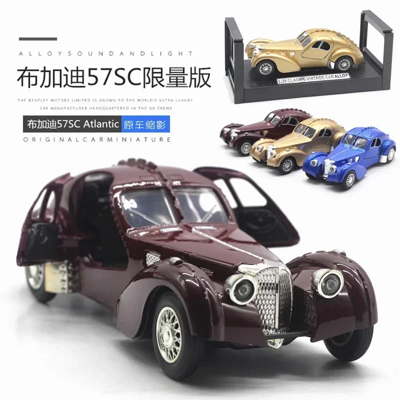 Классический металлический автомобиль Bugatti 57SC Atlantic RMZ city 1:28