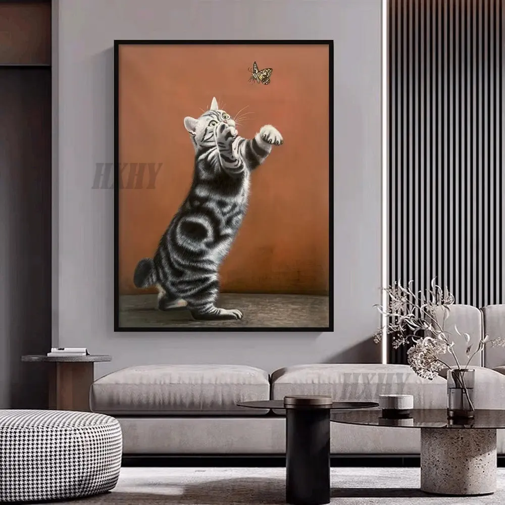 

Hand Painted Animals Art Oil Painting On Canvas Cats Painting With Precise Touch Handmade Big Wall Art For Living Room Office