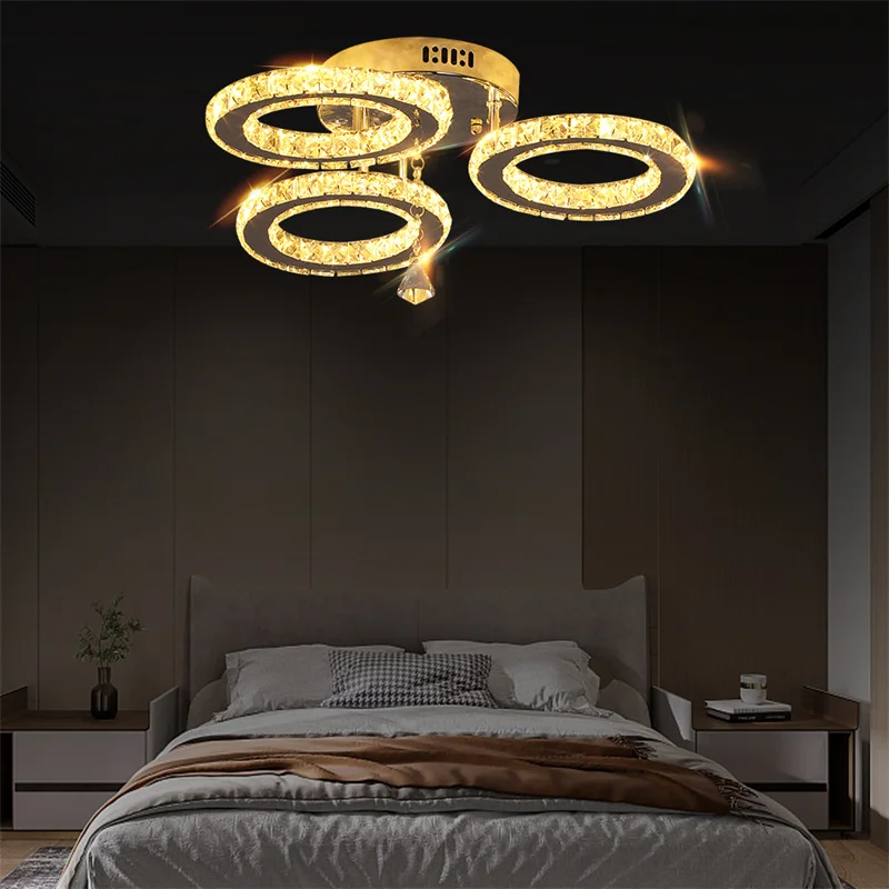 Современная хрустальная люстра-кольцо K9 светодиодный потолочный светильник с