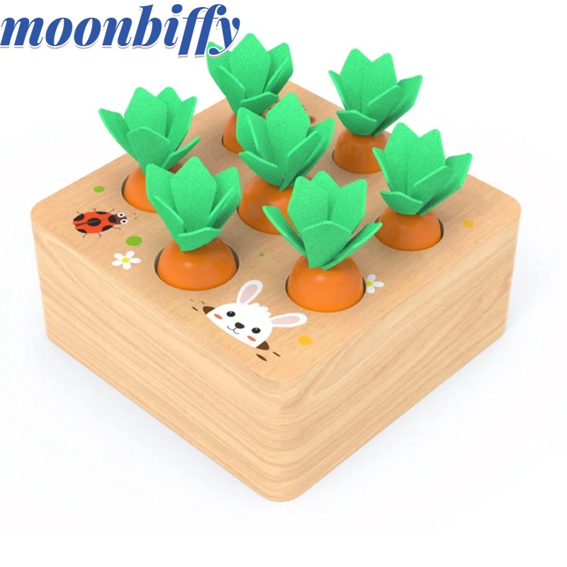 

Wooden Block Pulling Carrot Game Kids Montessori Toy Block Set Cognition Ability Alpinia Toy Funny Support Wholesale