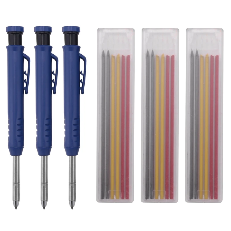 

Solid Woodworking Pencil Set with Refill Deep Hole Mechanical Pencil Tool for Woodworker Carpenter Scriber