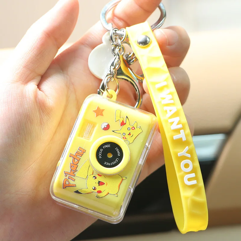 

Anime Pokemon Pikachu Glowing Small Camera Keyring Cameras Keychain Toy for Girls Game Children Women Pendant Gift