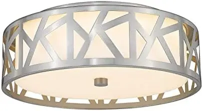 

3-Light Flush Mount Ceiling Light, 13 inch Drum Ceiling Light Fixture in Champagne Gold Finish, Lighting Fixtures Ceiling for Ki