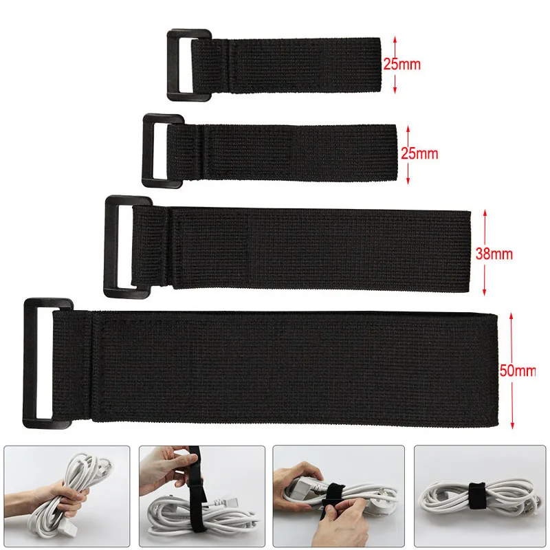 

2-Pack Elastic Reverse Buckle Nylon Magic Elastic Band Hook and Loop Tie Hook and Loop Hook and Loop Fastening Loop Strap