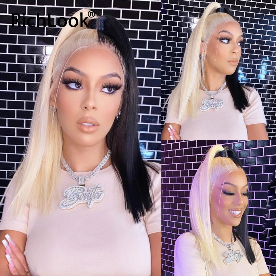 

Парики женские черные с 613 цветными прямыми натуральными волосами спереди, бразильские прозрачные на сетке, предварительно выщипанные для ...