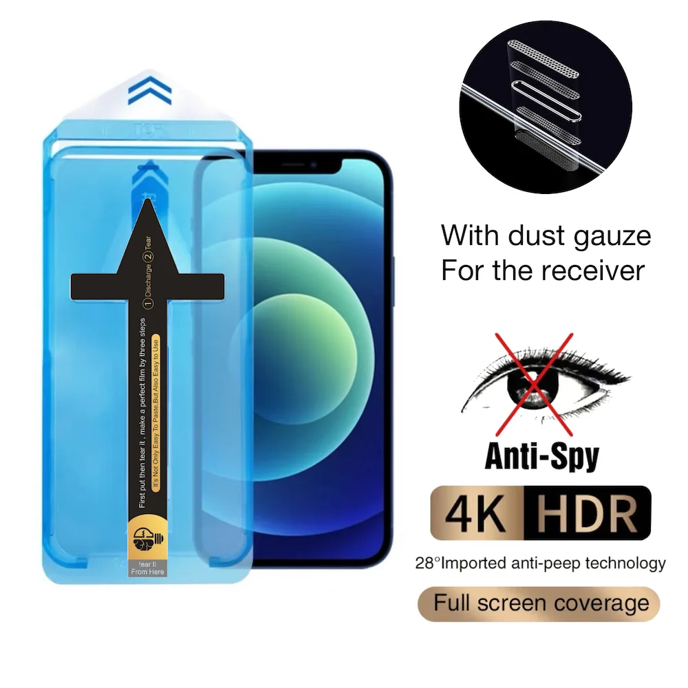 Full Cover Anti-Spy Screen Protector For iPhone14 13 12 11 PRO MAX Privacy Glass Plus XS Max XR Tempered Glass