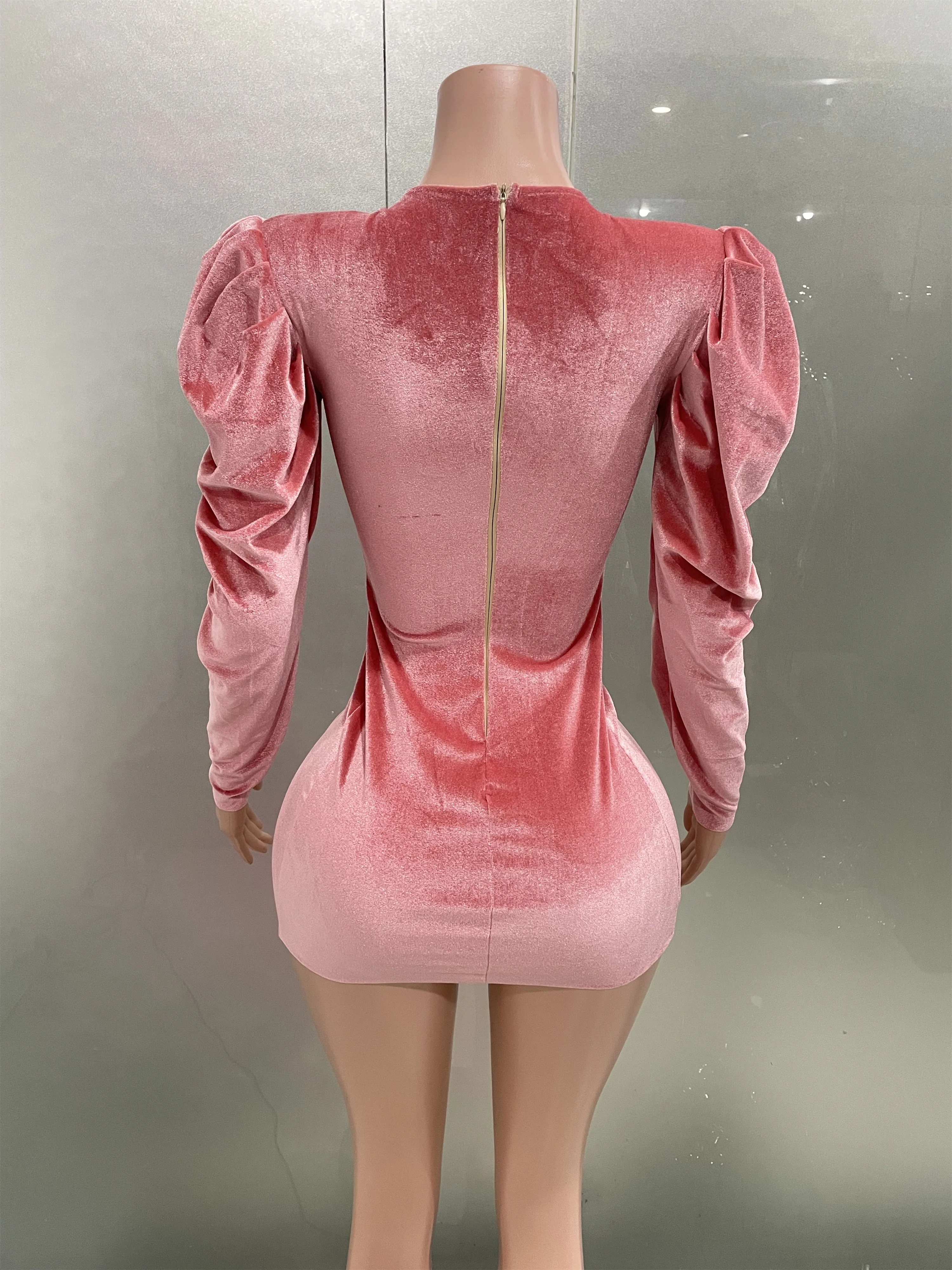 Сексуальное роскошное розовое короткое платье с блестящими кристаллами женское