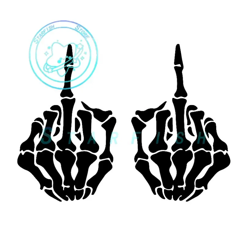 Водонепроницаемая Автомобильная наклейка Скелет средний палец Веселая