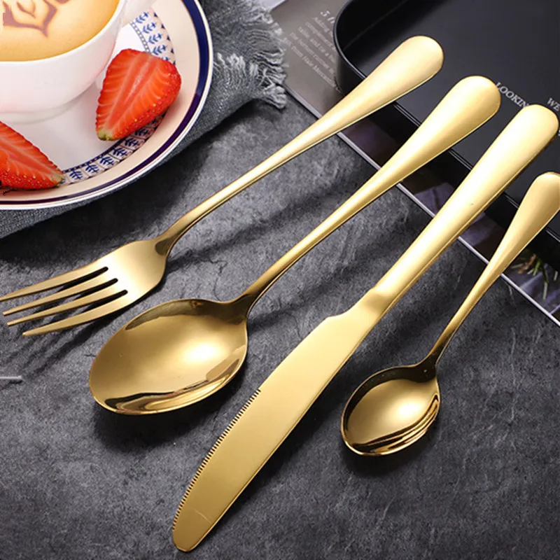 

Stainless Steel Cutlery Set Portable Box Fork Spoon Kitchen Accessories Colorful Tableware Dishes Sets Dinnerware Steak Cutlery