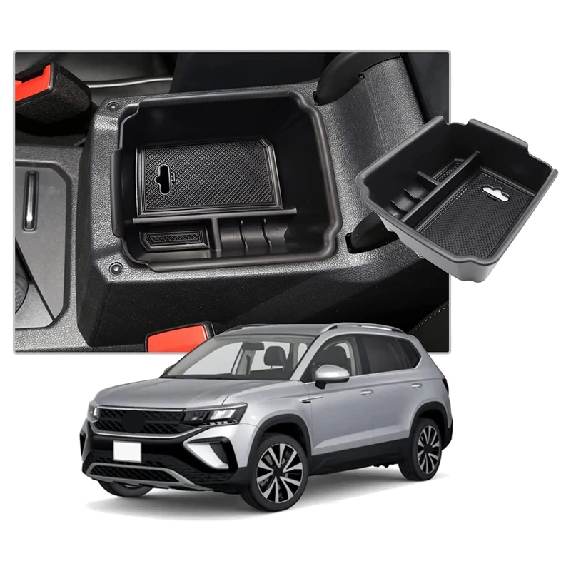 

For-VW Tiguan Taos 2022 Car Central Console Armrest Storage Box Holder Interior Organizer Glove Tray For-VW Tiguan Taos 2022