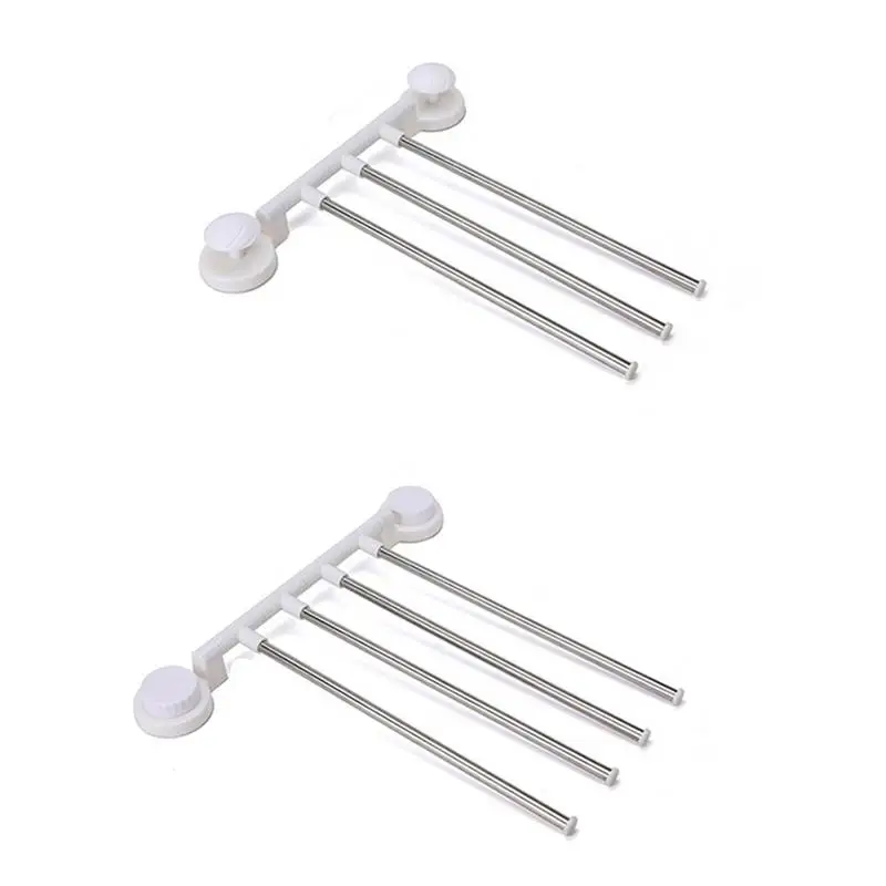 

Вешалка для полотенец, настенный держатель для полотенец в ванную комнату, с тремя и четырьмя стержнями, вращающаяся на 360 градусов Полка дл...