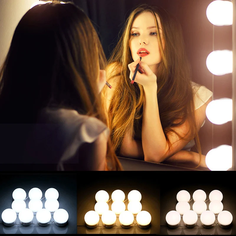 

3 Color LED Wall Lamp Makeup Mirror Table Lamps Vanity Lamps Table Night Lights 5V USB Touch Dimming Lamp For Home Decoration