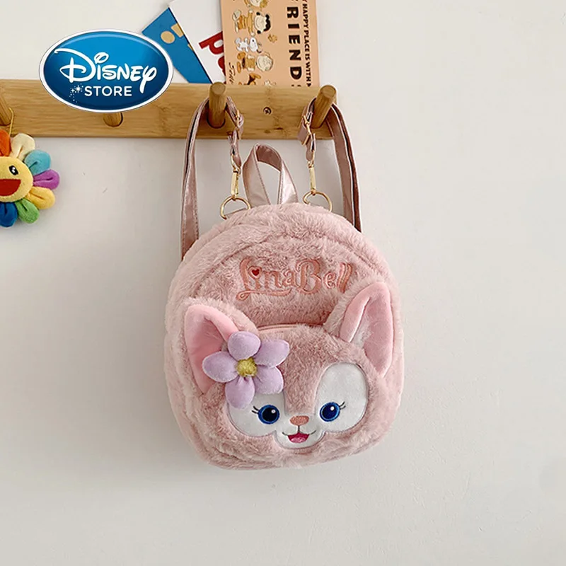 

Disney LinaBell Cartoon Plush Girl Backpack Cute Pink Baby Girl Mini LinaBell Cat Storage Bags Plush Schoolbag