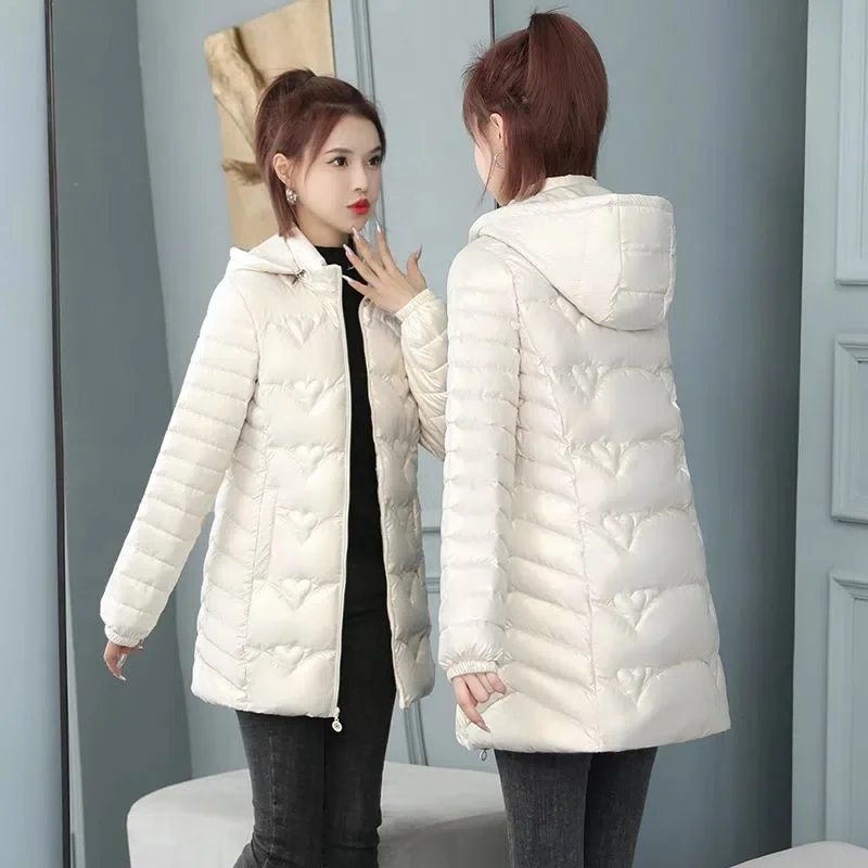 2023 New Winter Jacket Long Coats Women Parkas Hooded Glossy Down Cotton Jacket Warm Casual Parka Padded Cotton Coat Female