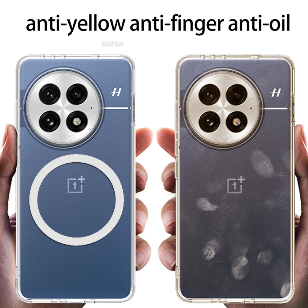 Прозрачный жесткий чехол для OPPO ONEPLUS 13/1 + 13 задняя магнитная крышка мягкая