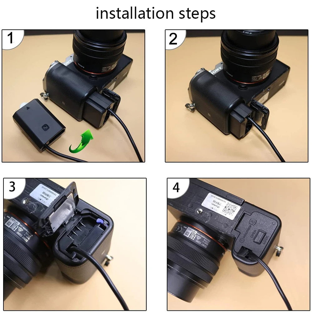 NP-FZ100 Dummy Battery NP FZ100 DC Coupler AC Power Adapter Supply Kit for Sony Alpha A7III A7S III, A6600 A7C A1 FX3 A7R3 etc.