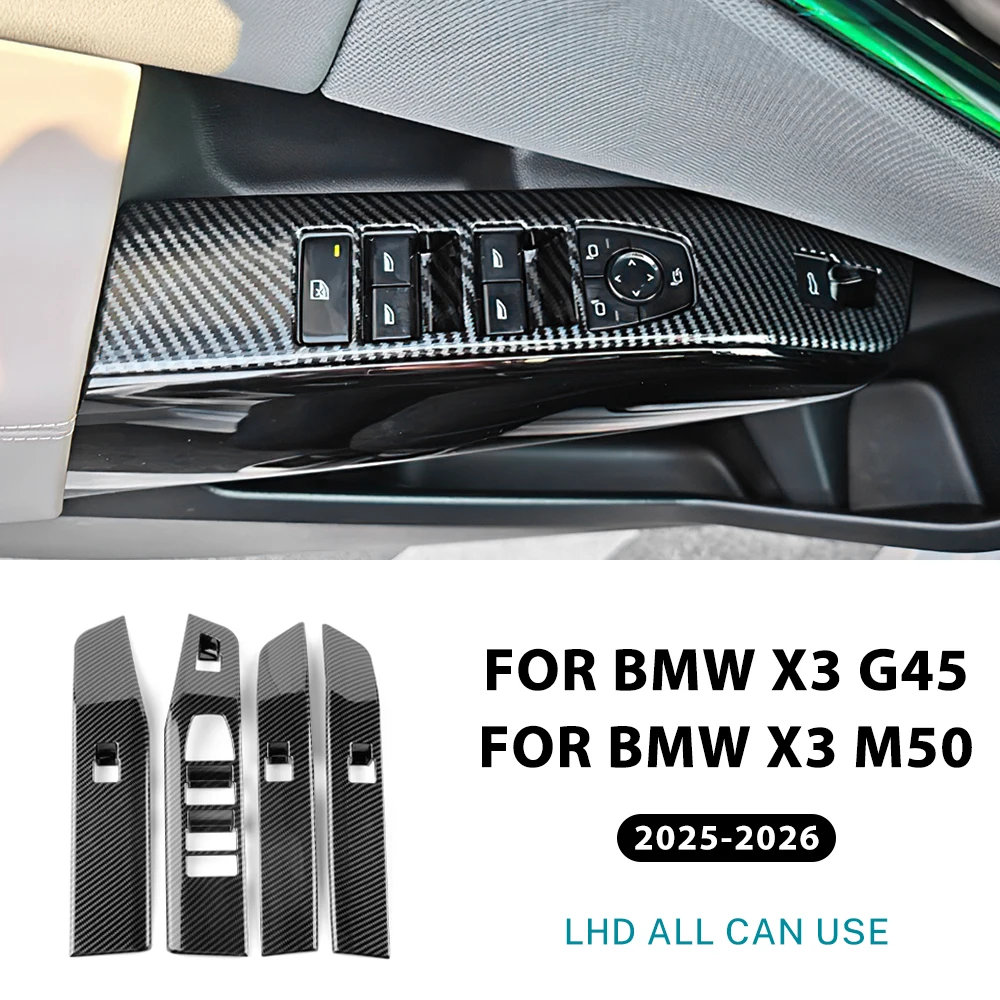

Для BMW X3 G48 G45 2025- Автомобильный переключатель стеклоподъемника, панель отделки, рамка, крышка, наклейка, тюнинг, изготовлен из АБС-пластика, аксессуары для интерьера