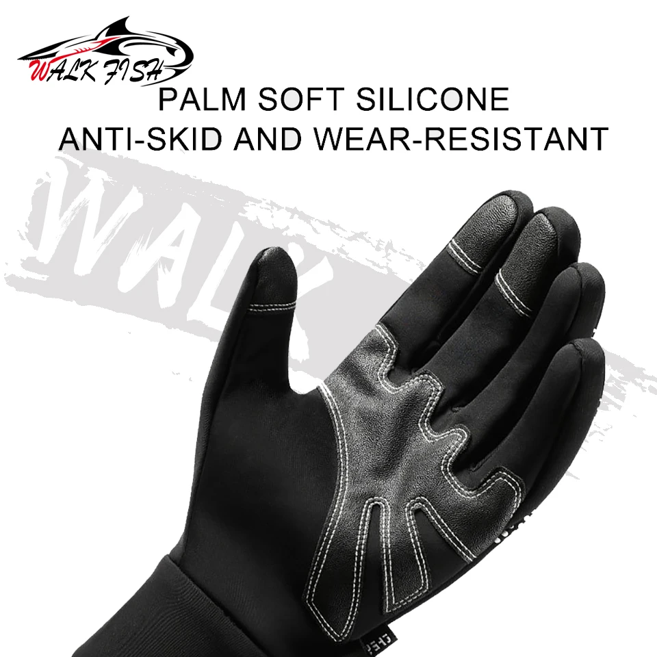 Зимние рыболовные перчатки WALK FISH водоотталкивающие ветрозащитные для