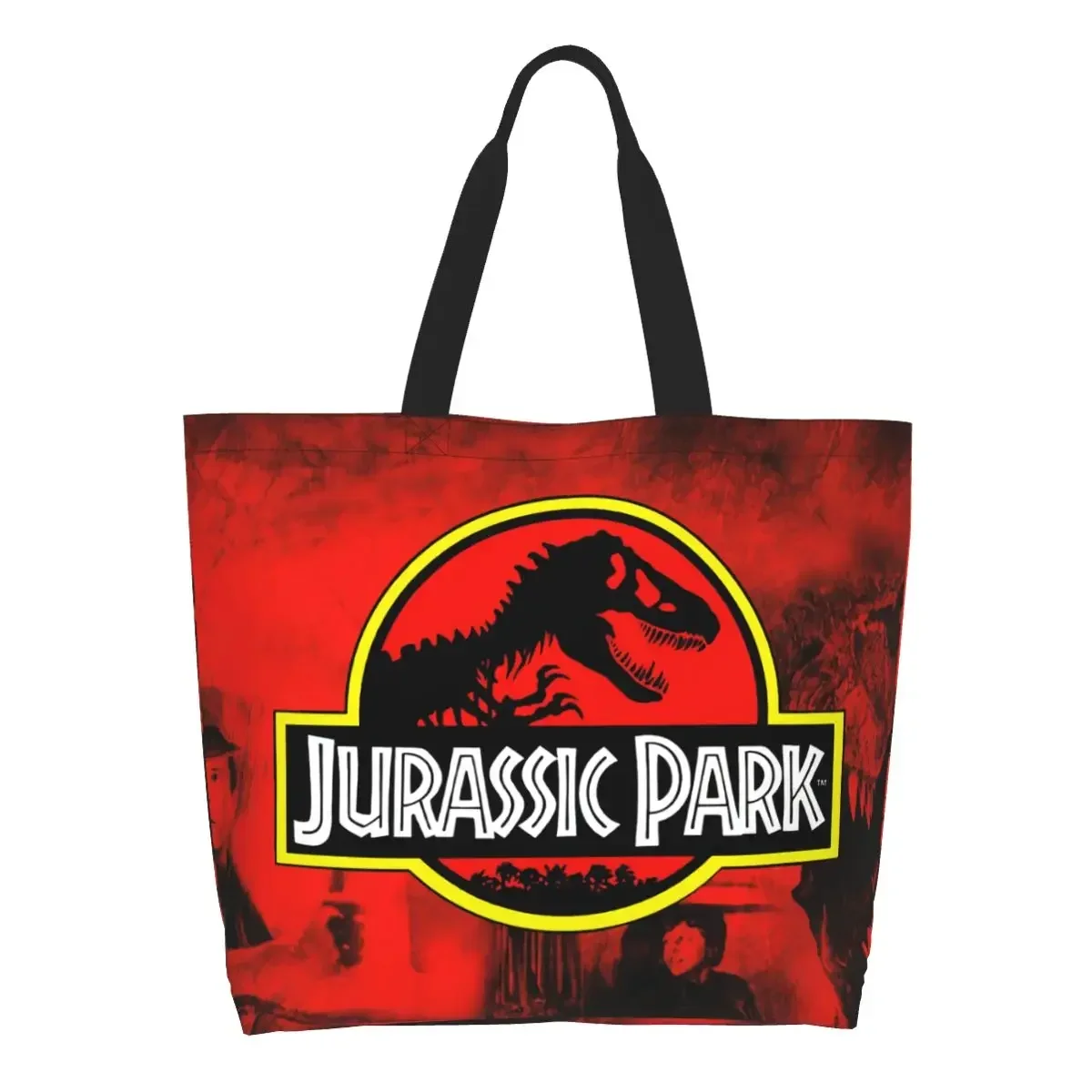 

Jurassic Park Groceries Tote Shopping Bag Women Fashion Ancient Animal Canvas Shoulder Shopper Bag Large Capacity Handbags
