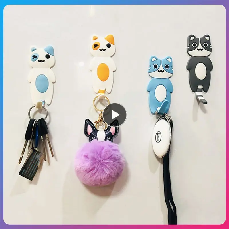 

Japanese Cat Magnetic Hook Key Holder Creative Fridge Magnets Refrigerator Message Magnet Magnetic Mount Hook Decorative Hooks