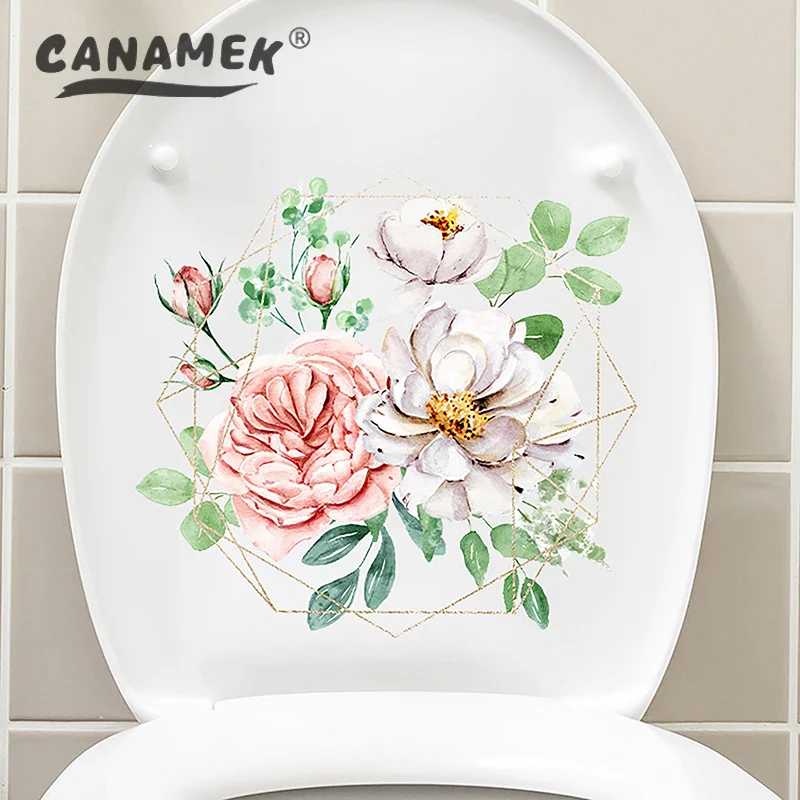 Самоклеящиеся наклейки в виде бабочек и цветов для туалета