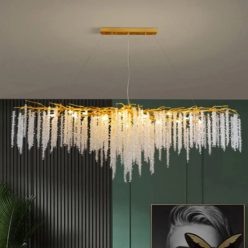 

Modern Creative Chandelier Restaurant Golden Luster Luxury Crystal Led Lighting Chandelier Indoor Lighting Living Room Lamps