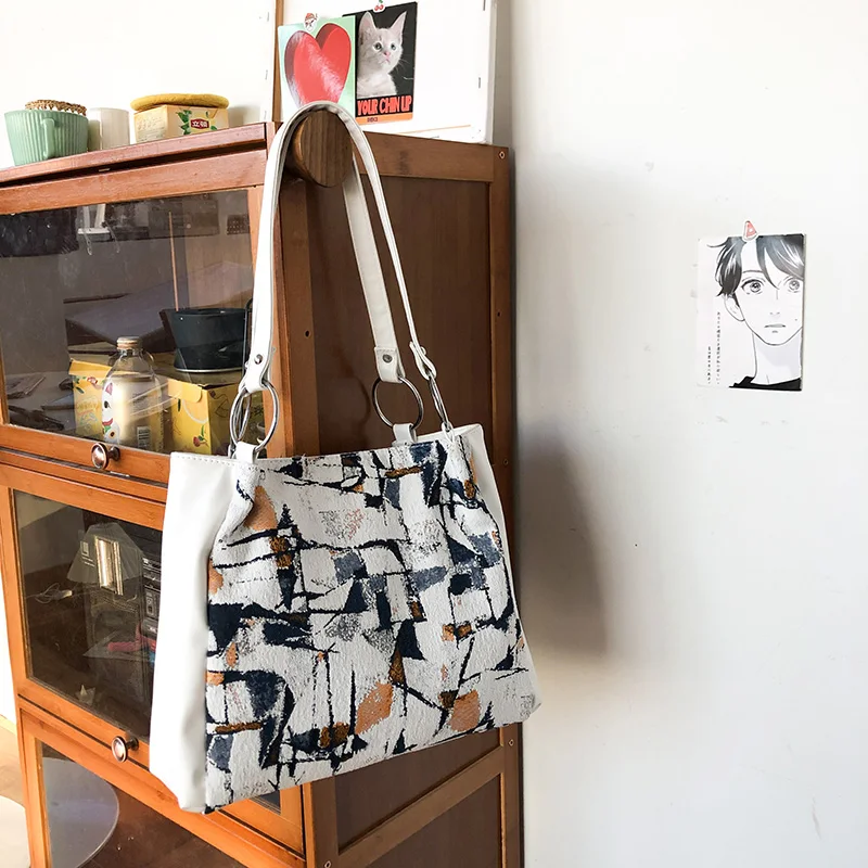 

Fashion, oil painting bag, high quality, large capacity, single shoulder bag, leisure, artistic sense, handbag, ladies bag