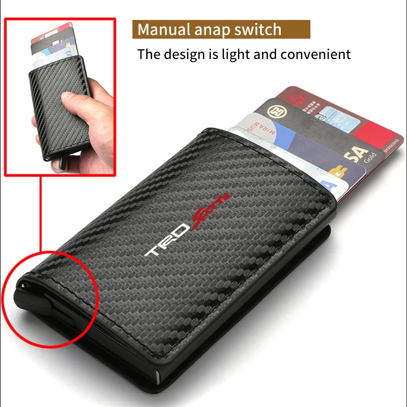 Короткий кошелек с логотипом автомобиля чехол для карты из углеродного волокна