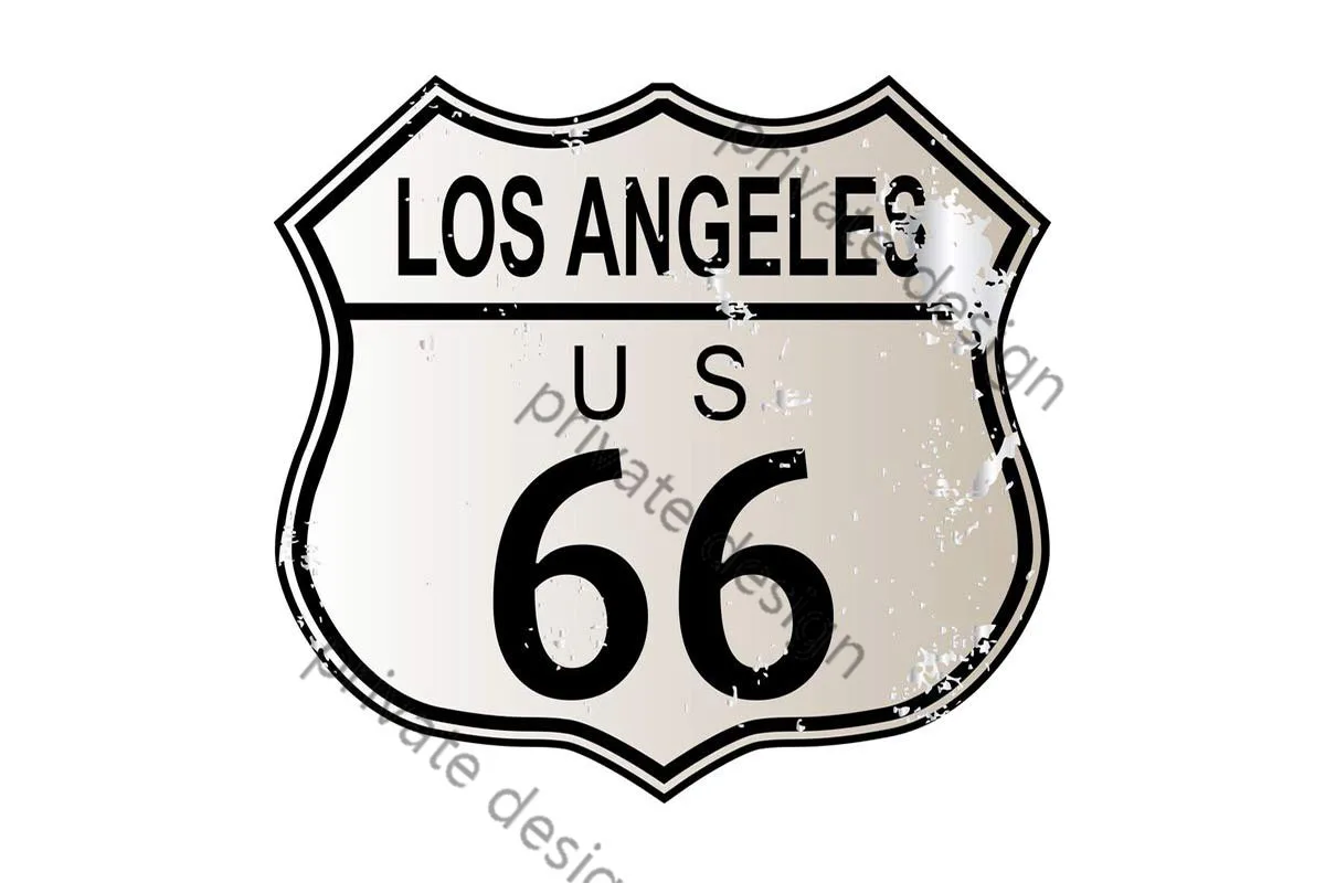 

Los Angeles Route 66 Sign Vintage Metal Tin Sign Tin Plates Wall Decor Room Decoration Retro For Art Man Cave Cafe Pub Home Club