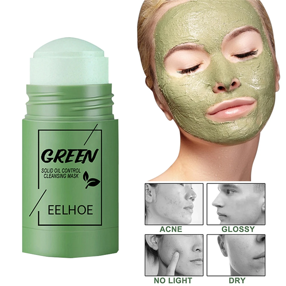 

1Pcs Cleansing Green Stick Green Tea Mask Purifying Clay Stick Mask Oil Control Anti-Acne Eggplant Whitening Skin Care Face Mask