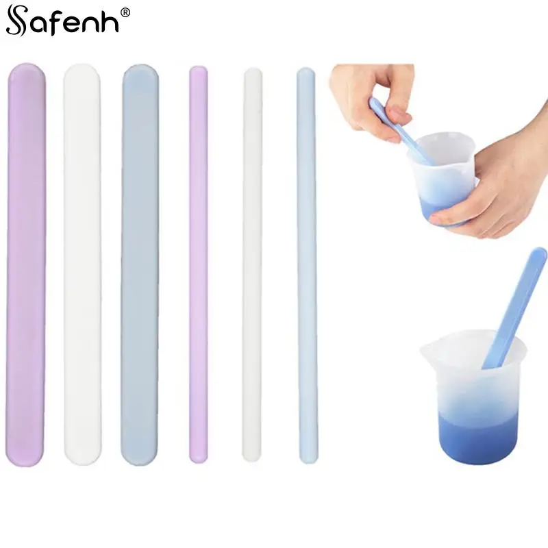 

3Pcs Epoxy Tools Silicone Mirror Stirring Rod Resin Dripping Tool Round Flat Stirring Rod For DIY Epoxy Making