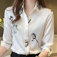 blusas blouses femme long sleeve blouse women blusas 2021 turn down collar print chiffon blouse shirt tops