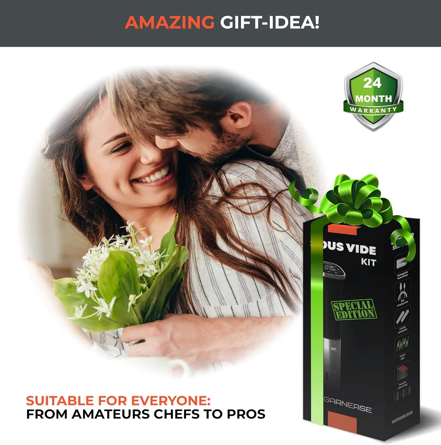 

Vide Cooker Starter Kit | All In One | Sous Vide Immersion Circulator Slim Design 1000W, 20 Sous Vide Reusable Vacuum Bags, , S