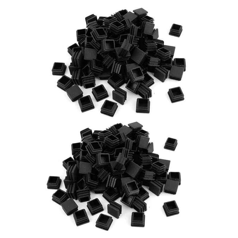 

600Pcs 1 Inch Square Tube End Cap Plastic Plugs Tube End Caps Post Pipe Cap Cover Tubing Insert Chair Glide Plugs
