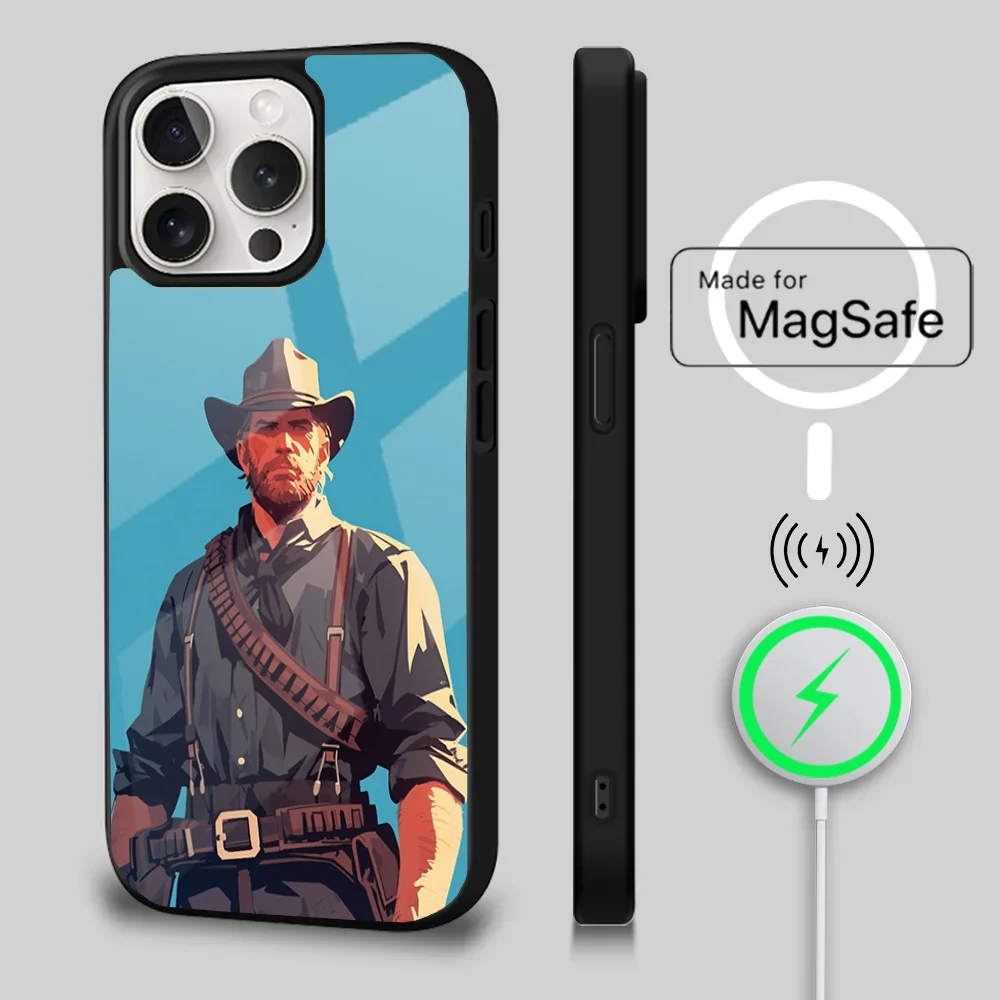 R-Red Dead R-Redemption RDR 2 Phone Case For iPhone 16 15 14 13 12 11 Plus Pro Max Mini Magsafe Magnetic Wireless Charging