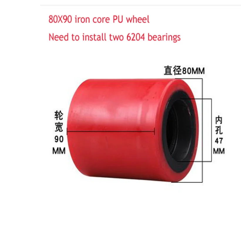 Forklift Wheel Accessories Nylon Wheel Manual Hydraulic Truck Ground Bull Cart Iron Core PU Polyurethane Lifting Bearing High-qu