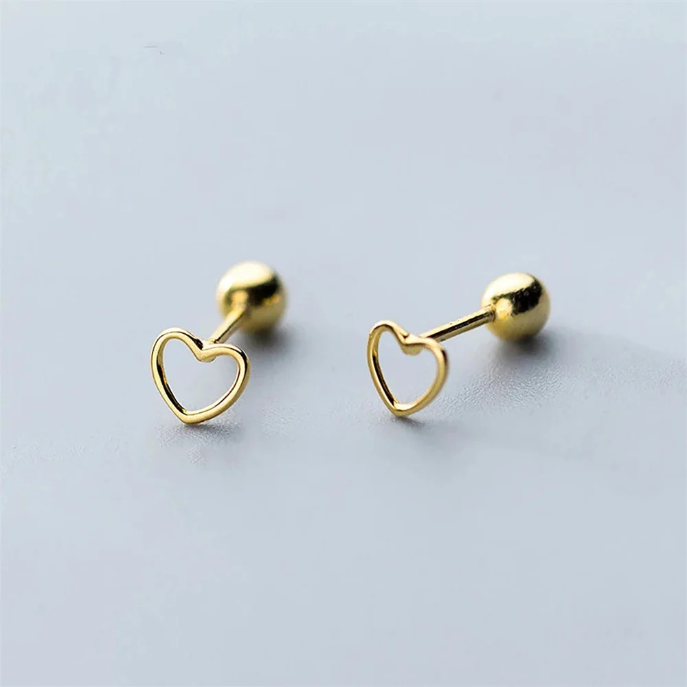 

Exquisite Simple Hollow Heart Shaped Earrings Stainless Steel Ear Studs for Women Elegant Leisure Party Jewelry Gifts