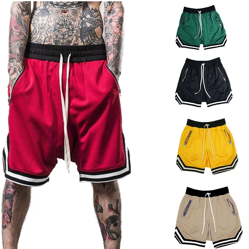 

Брюки мужские для фитнеса в европейском и американском стиле, быстросохнущие свободные штаны с карманами на молнии для занятий спортом и от...