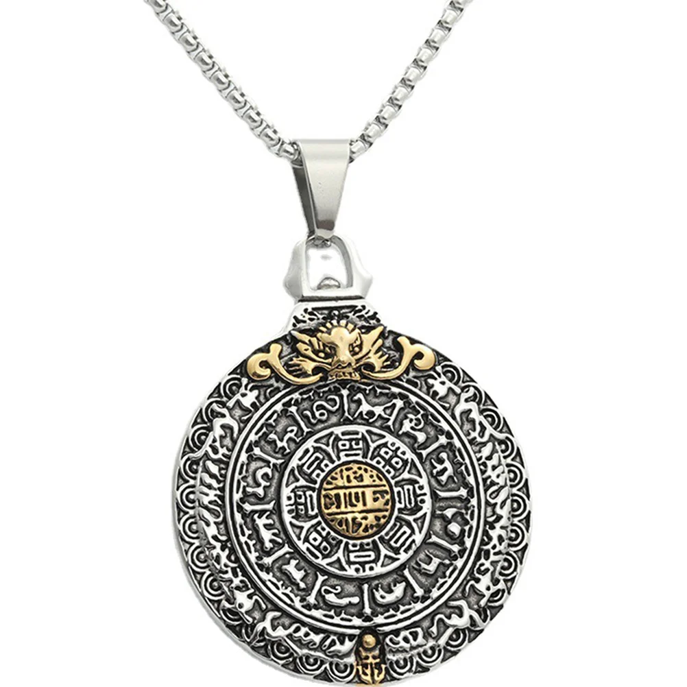 

Necklace Menneck Chain Jewelry Pendant Charm Male Chinese Zodiac Retro Clavicle Luck Personalized Vintage Steel Gift Titanium