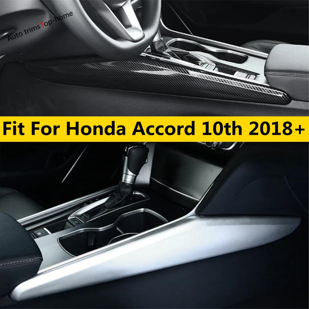 

Central Control Gear Shift Box Panel Strip Cover Trim For Honda Accord 10th 2018 - 2022 Carbon Fiber Look / Matte Accessories